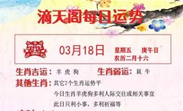 滴天居士2022年3月18日生肖运势