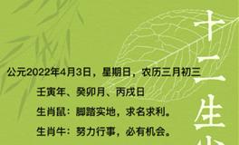 秦阳明每日生肖运势2022年4月3日