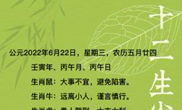 秦阳明每日生肖运势2022年6月23日