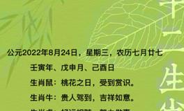 秦阳明每日生肖运势2022年8月25日